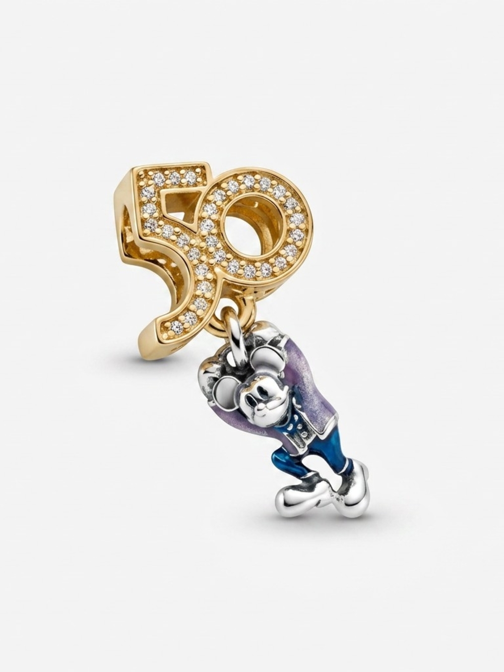 Pandora Disney Mickey 50th Anniversary Gold & Silver Charm